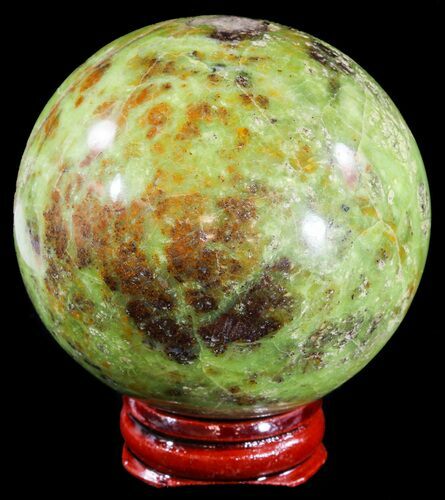 Polished Green Opal Sphere - Madagascar #55065
